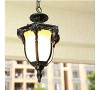 Wmmner Lampade a Sospensione Rustiche Regolabili per Esterni, Retrò per Esterni/Per Interni, Lampade in Vetro Di Alluminio Impermeabili E27 Ip23Ade Lampade a Sospensione, Lampada (Nero 23 * 43 Cm)/Ner