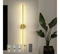 Wmmner Lampade da Parete a Batteria Ricaricabili con Telecomando, Parete a Led Dimmerabile Sconces, 350° Ruotabile, Design Moderno per Soggiorno, Camera da Letto, Corridoio - 2 Confezioni (Oro Rotondo