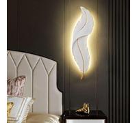 Wmmner Lampade da Parete a Led Bianche Moderne a Forma Di Piuma in Resina, Applique da Soggiorno Compatibili con Camera da Letto, Corridoio, Scale, Lampada da Soffitto/3 Colori