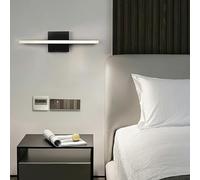 Wmmner Lampade da Parete a Led per Bagno con Specchio, Lunghe, Moderne, in Acrilico e Alluminio, Semplici e Decorative per Soggiorno, Camera da Letto, Corridoio (40 Cm, Luce Calda Argento)/Lume Nero B