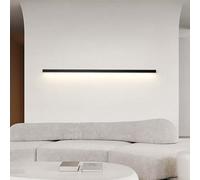 Wmmner Lampade da Parete Moderne a Led, Design Rettangolare Lungo in Alluminio, Decorazione Nordica per Interni, Lettura da Comodino per Soggiorno e Camera da Letto (180 Cm, Luce Bianca)/Lume Nero Bia