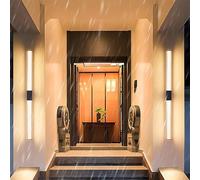 Wmmner Lampade da Parete Moderne a Led per Esterni - Applique Lunga Nera, Impermeabile Ip65, 3000K/4000K/6000K Regolabile, Ideale per Gdecorazione Arden e Cortile, Apparecchi Di Illuminazione Durevoli