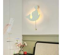 Wmmner Lampade da Parete Moderne a Led per Interni con Interruttore a Cordicella e Telecomando Dimmerabile Alimentate a Batteria per Camera da Letto, Cameretta, Decorazione (B)/B/a