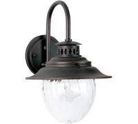 Wmmner Lampade da Parete Rustiche da Esterno Applique per Portico e Fienile Lampada da Parete Nera con Braccio Flessibile Paralume a Globo Martellato