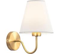 Wmmner Lampade da Parete V-Intage Industriale in Tessuto Lampada da Parete con Paralume a Imbuto in Tessuto Applique Lampada da Parete Lampada da Parete, per Soggiorno/Bianco