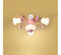 Wmmner Lampade da Soffitto in Stile Mediterraneo Pastorale per Camera da Letto, Lampada da Soffitto a Incasso Fatta a Mano, Lampada da Soffitto con Paralume in Vetro per Soggiorno, Sala da Pranzo, Bar