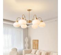 Wmmner Large Home Decoration Milk Glass Sputnik Mid Century Modern Semi Flush Mount Ceiling Light Antique Hanging Lamp - Farmhouse Light, (One Color 5 Lights)/un Colore/3 Luci