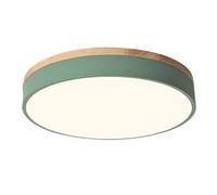Wmmner Led Ceiling Lamp Round Wooden Base Easy To Install 3000-6000K Dimmable Lighting Fixtures With Acrylic Lampshade Energy Saving Ceiling Light For Living Room Bedroom Office Hallway/Verde/19.7 Pol