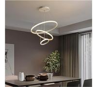 Wmmner Led S, Moderno Led Lightting Compatibile con Soggiorno Sala da Pranzo Cucina con Telecomando Dimming Black Circle Hanging, (Black 3Rings20)/Bianco/3Anelli40