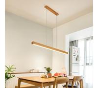 Wmmner Lineare Dimmerabilelampada a Sospensione con Telecomando - Lampadario a Led da 120 cm per Sala da Pranzo, Cucina e Ufficio - Elegante Lampada da Tavolo Dal Design in Legno/60 Centimetri/Legno