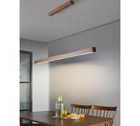 Wmmner Lineare Dimmerabilelampada a Sospensione con Telecomando - Lampadario a Led da 120 cm per Sala da Pranzo, Cucina e Ufficio - Elegante Lampada da Tavolo Dal Design in Legno/60 Centimetri/Legno-1