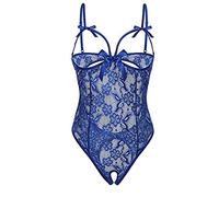 Wmmner Lingerie Lingerie Sexy da Donna Babydoll Bodysuset per Le Donne Regno Unito Sexy Plus Size Red Clubwear Top Slim One Piece Costume da Bagno Corpo/Blu/Taglia Xxl