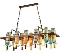 Wmmner Loft Retro Hanging Wine Bottle Ceiling Iron Lamps E27 Edison Hanging Lights Led Hanging Lights, Chandelier/Bicchiere