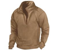 Wmmner Maglioni da Uomo con Zip a 1/4, Felpe con Zip a 1/4, Maglioni in Pile Sottile per L'Inverno e L'Autunno, Polo, Maglioni Henley a Maniche Lunghe/Maglione con Zip a un Quarto Color Cachi da Uomo/