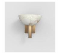 Wmmner Marmo Spagnolo Tutto Rame Stile Antico Soggiorno Sfondo Moderno Luce Lusso Creativo Circolare Camera da Letto Comodino G9 Lampada da Parete/Oro/Bianco Naturale