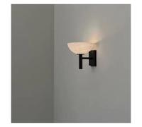 Wmmner Marmo Spagnolo Tutto Rame Stile Antico Soggiorno Sfondo Moderno Luce Lusso Creativo Circolare Camera da Letto Comodino G9 Lampada da Parete/Nero/Bianco Naturale