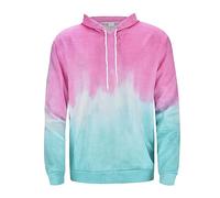 Wmmner Mens Gradient Hoodie Fashion Printed Drawsthooded Shirts Long Sleeve Casual Trendy Pullover Plus Size Sweatshirt for Men/Rosa/Xl