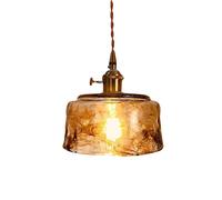Wmmner Mini Vetro Ambra Vintage Ottone Lampadario Moderno Rustico Casa Colonica Soffitto Hanginging Apparecchi Di Lampada per la Sala da Pranzo Sopra il Comodino Del Corridoio Dell'Isola Della Cucina/