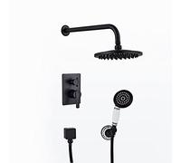Wmmner Miscelatore per Vasca da Bagno Set Di Miscelatore per Doccia Nascosto Kit Doccia Soffione Doccia e Tubo Flessibile con Set Miscelatore Doccia Antico/Nero Retrò