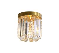 Wmmner Modern Flush Mount Gold Small Ceiling Light,E27 Mini Crystal Ceiling Lamp,Home Decoration Close To Ceiling Light Fixture For Living Room Dining Room Bedroom Corridor Children's Room Hall Entry