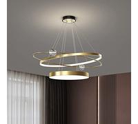 Wmmner Modern Led Crystal Chandelier Nordic Simple Kitchen Island Ceiling Light Fixture Restaurant Villa Office Lampada a Sospensione per Sale da Pranzo Soggiorno Camera da Letto/Gold 60Cm/Luce Bianca