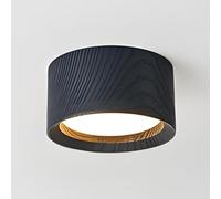 Wmmner Moderna Illuminazione a Soffitto a Led, Lampada da Soffitto Semi-Incasso in Legno, 3000K Luce Calda Clampada da Soffitto Ylindrical Plafoniere con Finitura Venatura Del Legno per il Portico Del