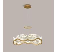 Wmmner Moderno Lampadario a Led 22In Illuminazione a Sospensione Compatibile con L'Isola Della Cucina 60W Lampada a Sospensione Acrilica Lampada a Sospensione in Oro Compatibile con Apparecchi Di Illu