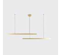 Wmmner Modernon Light Chandelier Led Dimmable Metal Line Light Bar Restaurant Home Decoration Ceiling Hanging Lamp, Ceiling Chandelier Ulz 000686 Paralume a Cesto Luci a Sospensione Cave Beige Vimini