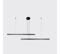 Wmmner Modernon Light Chandelier Led Dimmable Metal Line Light Bar Restaurant Home Decoration Ceiling Hanging Lamp, Ceiling Chandelier Ulz 000686 Paralume a Cesto Luci a Sospensione Cave Beige Vimini
