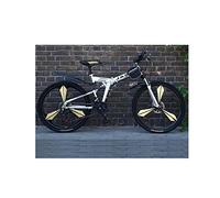 Wmmner Mountain Bike 21 Velocità Unisex Doppia Sospensione Mountain Bike Acciaio ad Alto Carbonio 24 Pollici 26 Pollici Ruota Integrale/Argento/21 Velocità