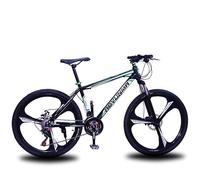 Wmmner Mountain Bike 700C Ruote 21 Velocità Uomo e Donna Adulto Bike Coda Dura Mountain Bike Doppio Freno a Disco Ammortizzante Sospensione/Nero Verde/26-IN_THREE-BLADE