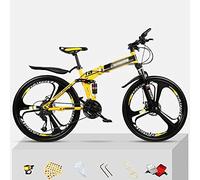 Wmmner Mountain Bike Bicicletta con Telaio in Acciaio per Ragazzi, Ragazze, Uomini e Donne 21/24/27 Speed Gear Ruote da 26 Pollici per un Percorso, un Sentiero e Montagne/Rosso/21 Velocità/Yello/24 Ve