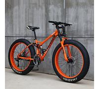 Wmmner Mountain Bike da 26", Mountain Trail Bike per Adulti, 7 21 24 27 30 Speed Bike, High Carbonmountain Bike Hardtail in Acciaio, Mountain Bike con Sedile Regolabile a Sospensione Anteriore/Arancio