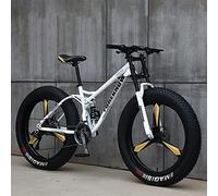 Wmmner Mountain Bike da 26", Mountain Trail Bike per Adulti, 7 21 24 27 30 Speed Bike, High Carbonmountain Bike Hardtail in Acciaio, Mountain Bike con Sedile Regolabile a Sospensione Anteriore/Bianco(