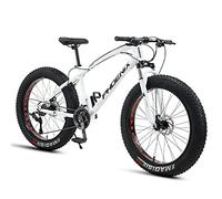 Wmmner Mountain Bike da 26 Pollici per Ragazzi, Ragazze, Uomini e Donne, Adulti Fat Tire Mountain Bicycle, Carbon Steel Beach Snow Outdoor Bike, Hardtail, Freni a Disco, Orange Spoke, 27 Velocità/Rai