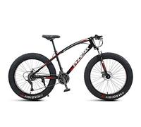 Wmmner Mountain Bike da 26 Pollici per Ragazzi, Ragazze, Uomini e Donne, Adulti Fat Tire Mountain Bicycle, Carbon Steel Beach Snow Outdoor Bike, Hardtail, Freni a Disco, Orange Spoke, 27 Velocità/Rai