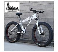 Wmmner Mountain Bike Hardtail Fat Tire con Sospensione Anterioresion per Adulti Uomini Donne, 4" Pneumatici Larghi Bicicletta da Montagna Antiscivolo, Bici con Freno a Doppio Disco in Acciaio ad Alto