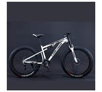 Wmmner Mountain Bike, Mountain Bike Hardtail con Pneumatici Grassi da 24 Pollici, Telaio a Doppia Sospensione e Forcella a Sospensione Mountain Bike Fuoristrada per Uomo Donna Adulto, Bianco, 21 Veloc