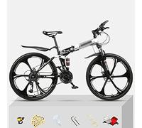 Wmmner Mountain Bike Pieghevole 21/24/27 Velocità 26 Pollici Ruote Doppio Freno a Disco Telaio in Acciaio Bicicletta per Uomini Donna Adulti e Adolescenti/Bianco/21 Velocità/Bianco/21 Velocità