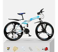 Wmmner Mountain Bike Telaio in Acciaio Bicicletta per Ragazzi, Ragazze, Uomini e Donne 21/24/27 Speed Gear Ruote da 26 Pollici per un Sentiero, un Sentiero e Montagne/Red/21 Speed/Blu/27 Velocità