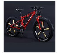 Wmmner Mountain Bike Uomo 26 Pollici Adulto Fat Tire Mountain Bike con Sospensione Completa, Acciaio ad Alto Tenore Di Carbonio Telaio Bicicletta Gigante con Freno a Doppio Disco/Rosso 5 Rai/27 Veloci