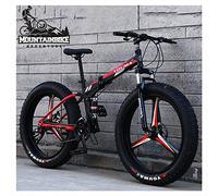 Wmmner Mountain Trail Bike a Doppia Sospensione con Doppio Freno a Disco per Uomini e Donne, Adulti Ragazzi Ragazze Antiscivolo Fat Tire Mbicicletta Ountain, Telaio Pieghevole in Acciaio ad Alto Tenor