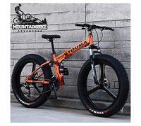 Wmmner Mountain Trail Bike a Doppia Sospensione con Doppio Freno a Disco per Uomini e Donne, Adulti Ragazzi Ragazze Antiscivolo Fat Tire Mbicicletta Ountain, Telaio Pieghevole in Acciaio ad Alto Tenor