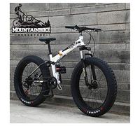 Wmmner Mountain Trail Bike a Doppia Sospensione per Adulti, Uomini e Donne, Mountain Bike Antiscivolo con Pneumatici Grassi con Doppio Freno a Disco,Telaio Pieghevole in Acciaio ad Alto Tenore Di Carb