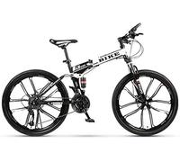 Wmmner Mountainbike Pieghevole 24/26 Pollici, Bicicletta Mtb Mountain Bike Pieghevoli con Kettle Frame Sedile Regolabile per Donne Uomini Ragazze Ragazzi, Cambio a 21 Fasi, 26 Pollici/Turno Di 21 Fasi
