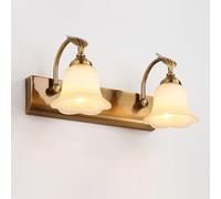 Wmmner Muro Sconces per Camera da Letto Apparecchi Di Illuminazione da Bagno Vintage Lampada da Bagno con Finitura Antica con Paralume in Vetro Floreale Lampada da Parete Moderna Sopra lo Specchio per