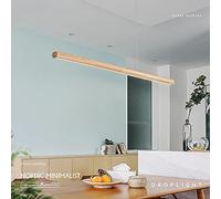 Wmmner N Wood Chaner Plafoniera Led Linear Strip Lampada a Sospensione, Modern 16W Kitchen Island Lighting Fixture Long Chaners per Sala da Pranzo Camera da Letto Ufficio Bar/Dimmerabile
