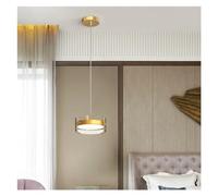 Wmmner Nerolampadario D'Oro Compatibile con L'Isola Della Cucina Appesa Rotonda Luce Di Cristallo Lampada a Sospensione a Tre Teste Led Villa/Oro/1 Luce