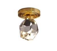 Wmmner Nordic Golden K9 Crystal Ceiling Light Fixture Led 5W Brushed Brass Exquisite Home Chandelier Modern Flush Mount Ceiling Lamp per Corridoio Ingresso Camera da Letto-Rame. 12X20Cm