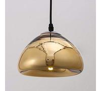 Wmmner Nordic Modern Industrial Light G4 / E27 Artificial Glass Ceiling Light Personality Single Head Household Chandelier Restaurant Bar Counter Cafe Living Room Decorative Hanging Lamp/Oro/11*18 cm